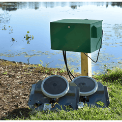 Sentinel 1/2 HP Aeration System with 2 Diffusers Shop For Large Ponds Easy Pro Sentinel with Pole Mount Cabinet 115v 