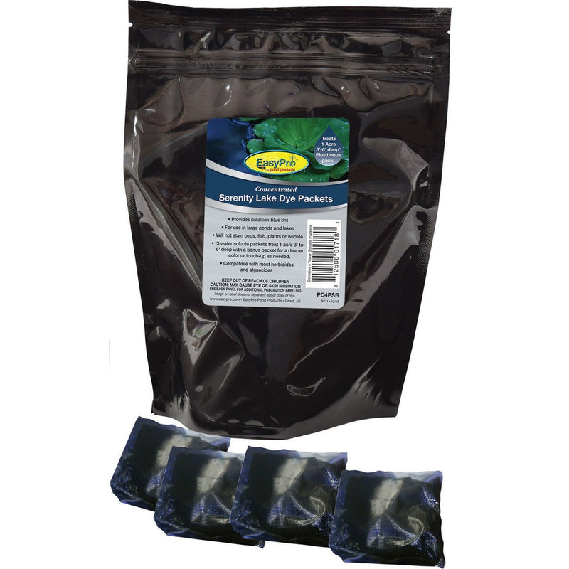 Serenity Black/ Blue Pond Dye - 4 Pack Pouch Pond Treatments Easy Pro   