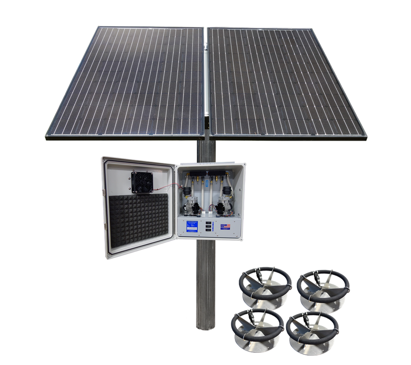 Solar Sub Surface Pond Aerator For Up To 5 Acres-No Airline Pond Aerators KLM Solutions   